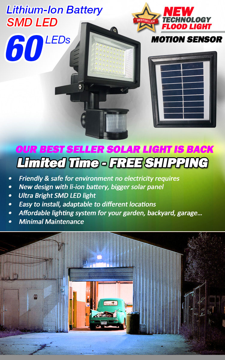 New Design 60LED Motion Sensor Solar Light Outdoor Lighting