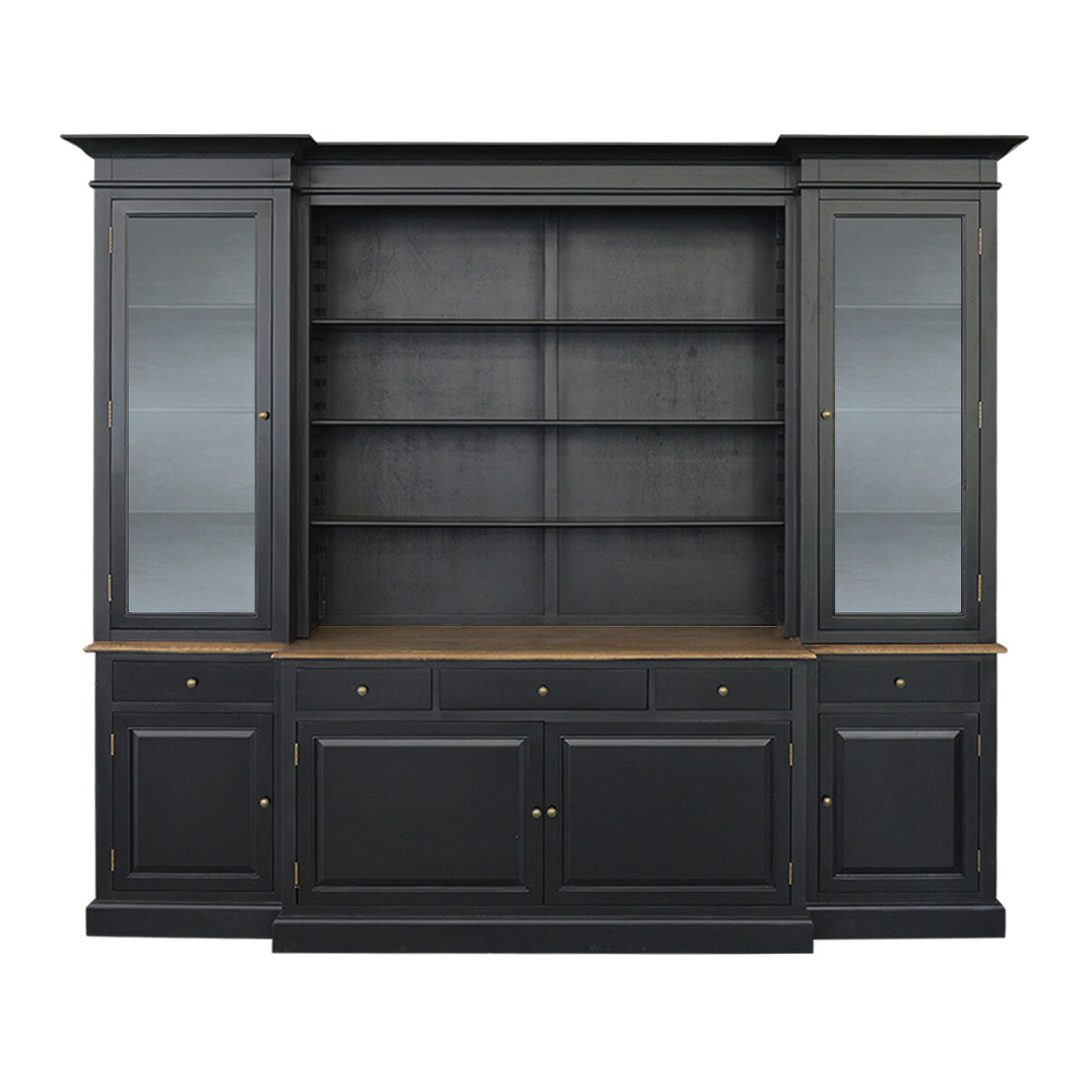 Hampton Style Buffet Sideboard and Glass Hutch Open ...