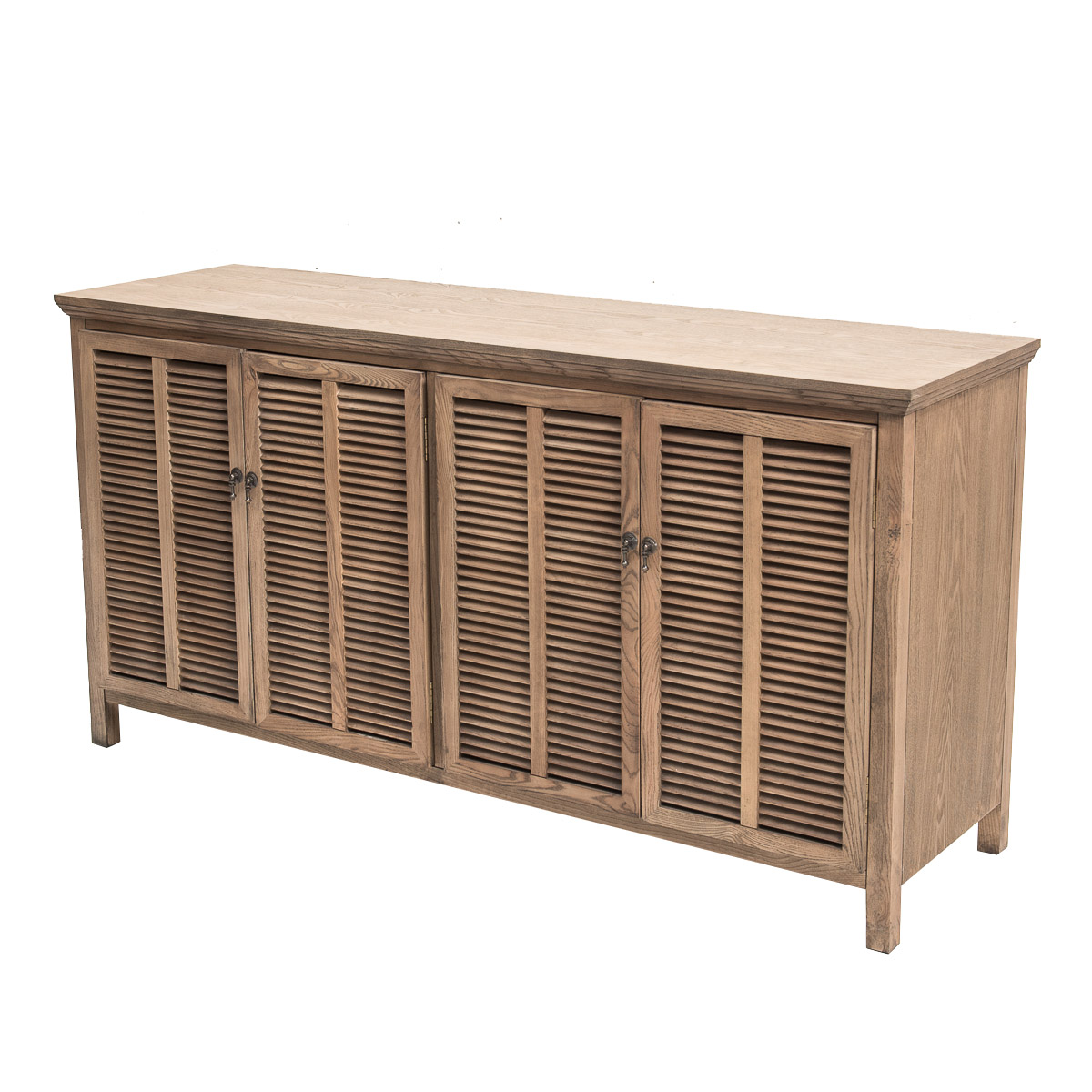 Hamptons Louvre 4 Door Sideboard Buffet Cabinet in Natural Ash | eBay